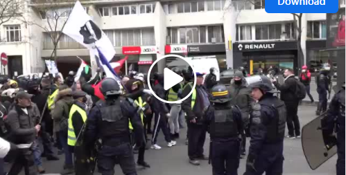 Paris, cortège des Gilets Jaunes contre la loi de la Santé.
