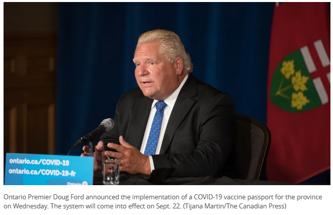 Le Centre de justice donne un dernier avertissement à l'Ontario concernant les passeports vax