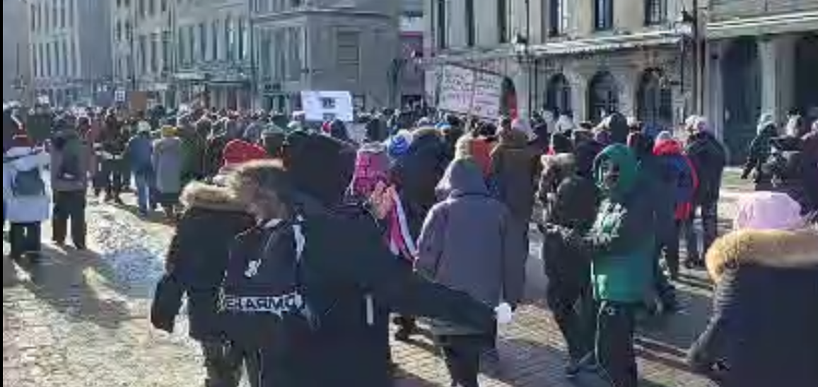 Manifestation Montréal Quebec 8 janvier 2022